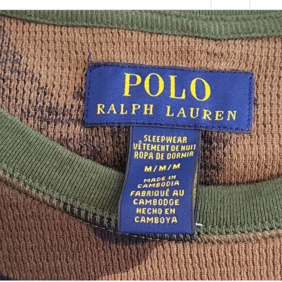 Polo Ralph Lauren Men's Camo Waffle-Knit Thermal Pajama Shirt in Medium - Picture 8 of 8